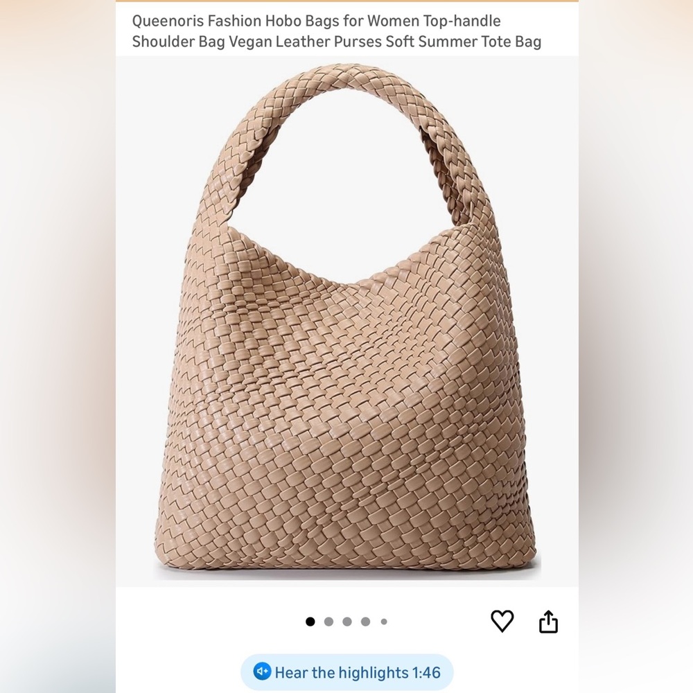 Vegan Leather Woven Handbag